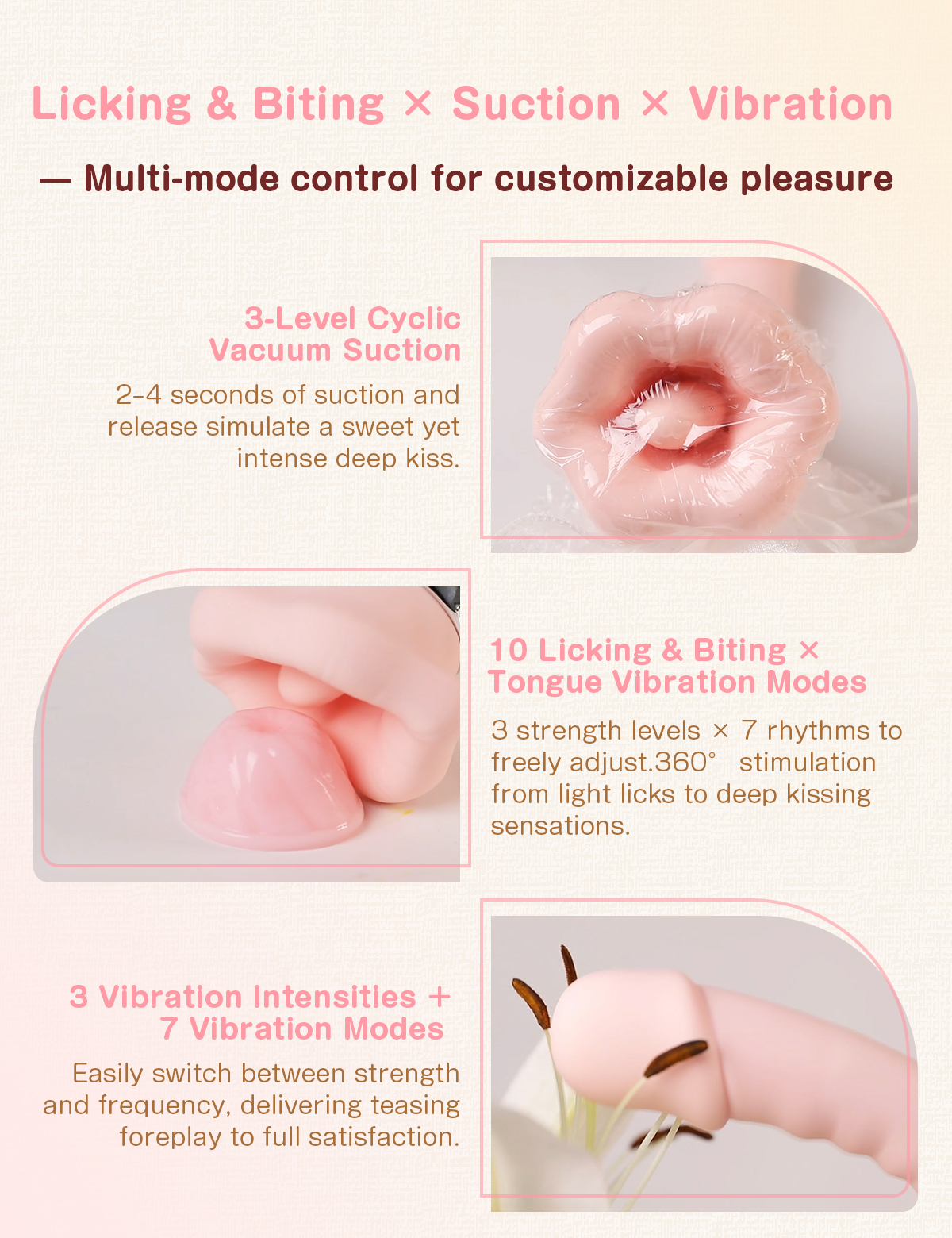 DEVIL FLOWER - Tongue Licking, Sucking & Vibrating Dildo