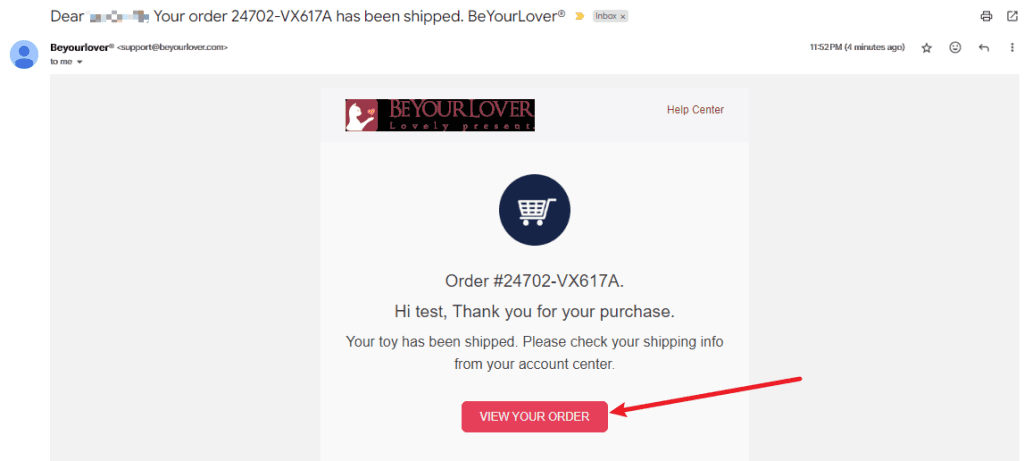 How to track my order from email system? 1 image